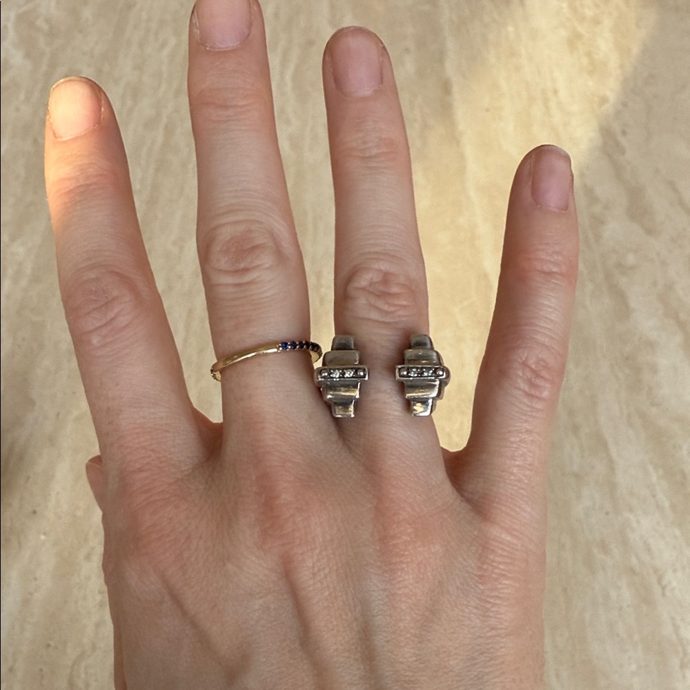 Elizabeth and James Sterling Silver Art Deco Ring